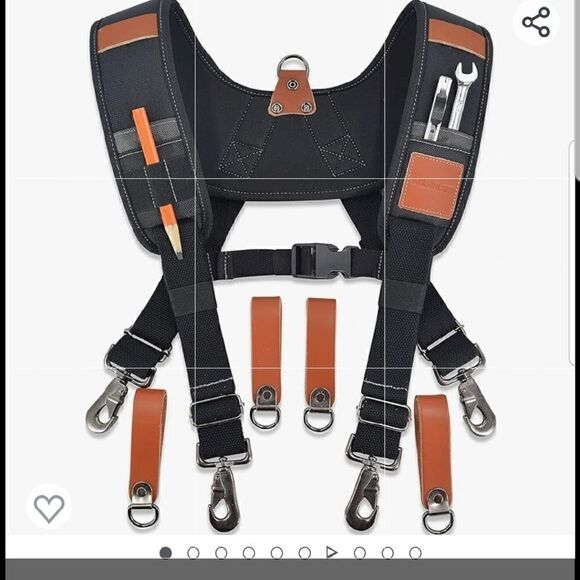 WELKINLAND  Heavy Duty Suspenders Black Harness Carpentry - Picture 2 of 12
